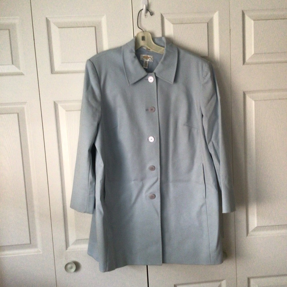 Talbots coat in Robins Egg Blue. Size 16W Petite.